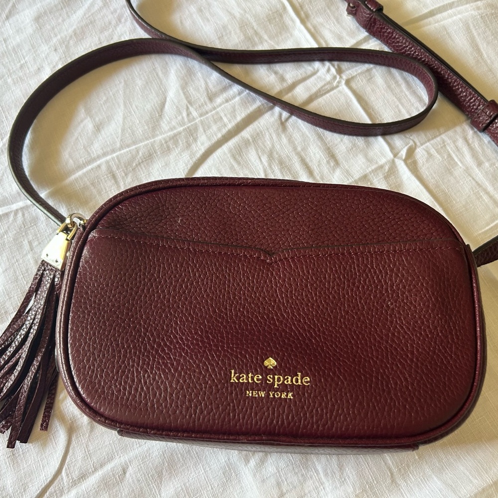 Kate Spade Deep Red Leather Crossbody Bag